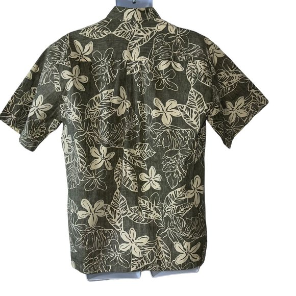 Cooke Street Honolulu Hawaiian Button Up Shirts Men's Size L Green Floral - Picture 6 of 10